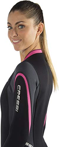 Cressi Lei Monopieza para Mujer en Neopreno de 2.5 mm para Aguas Cálidas, Negro/Gris/Rosa, L/4