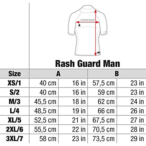 Cressi Rash Guard Man, Hombre, Negro (Negro/Gris) , M