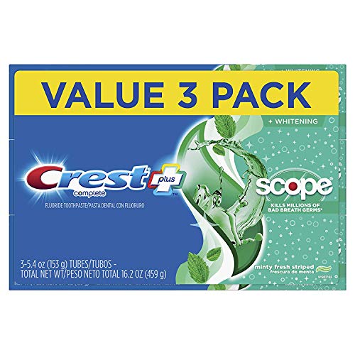 Crest Complete Whitening + Scope Toothpaste, Minty Fresh, 6.2 oz Triple pack