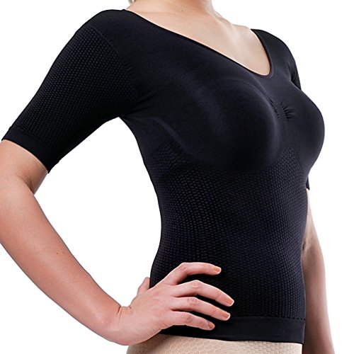 CzSalus - Chaleco térmico para mujer anticelulitis en Emana bioFIR Yarn - Negro Talla L