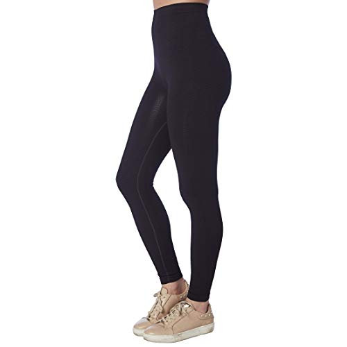 CzSalus Pantalón Largo Ligero, Mallas adelgazantes de compresión Media para lipedema y linfedema (S, Negro)