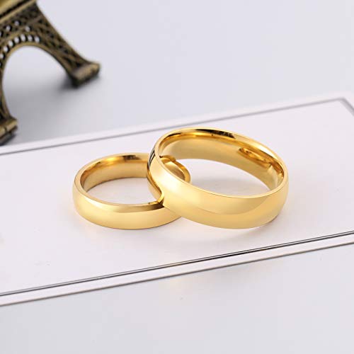 Daesar Anillos de Pareja Acero Inoxidable Anillos Oro Compromiso Pareja Anillos Pareja Boda Anillos Compromiso Pareja Talla Mujer 17 Hombre 17