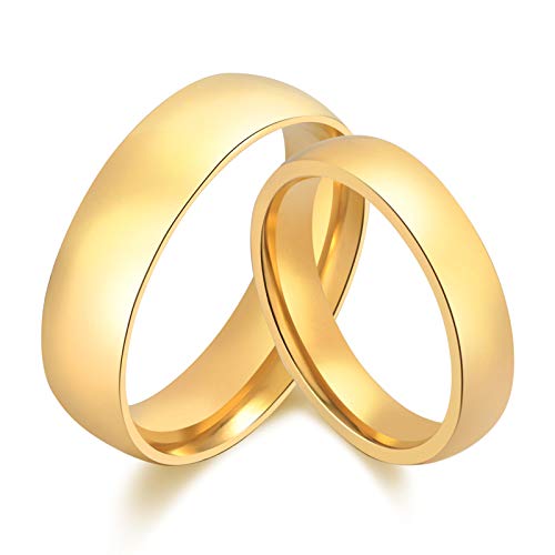 Daesar Anillos de Pareja Acero Inoxidable Anillos Oro Compromiso Pareja Anillos Pareja Boda Anillos Compromiso Pareja Talla Mujer 17 Hombre 17