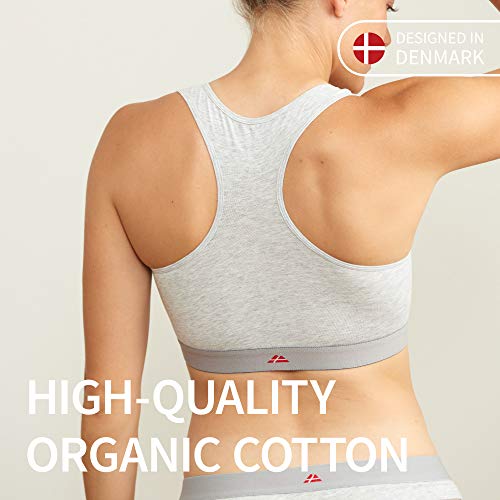 DANISH ENDURANCE Sujetador Mujer en Coton organico (Gris, X-Large)