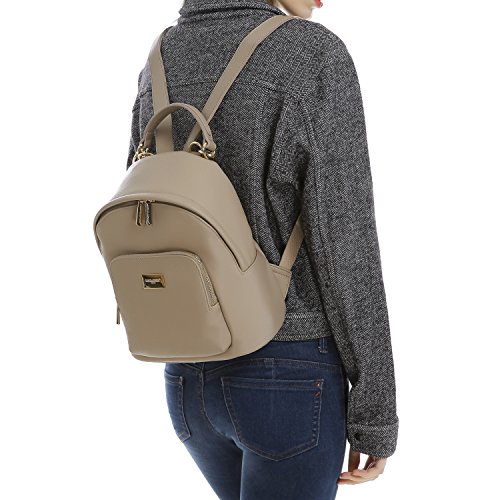 David Jones - Bolso Mochila Mujer Pequeña - Morral Cuero Piel PU Suave - Backpack Daypack Casual Mini Señora Niña - Bolsos de Mano Hombro Viaje Escolar Universidad Colegio Ocio Elegante Moda - Blanco