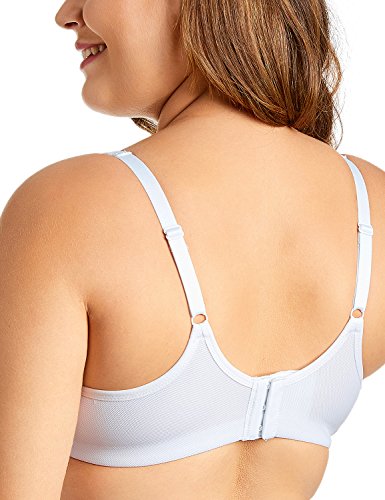 DELIMIRA - Sujetador Tallas Grandes Full Cup sin Aros sin Relleno para Mujer Blanco 115F