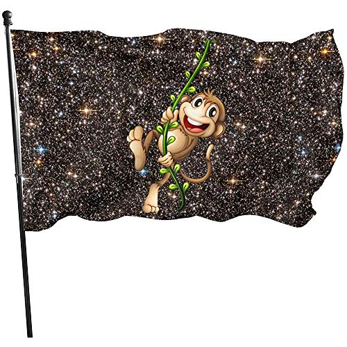 Dem Boswell Naughty Monkey Garden Flag, Decoraciones para decoración del hogar House Yard Outdoor Party Supplies 3X5 Foot (150 X 90 Cm