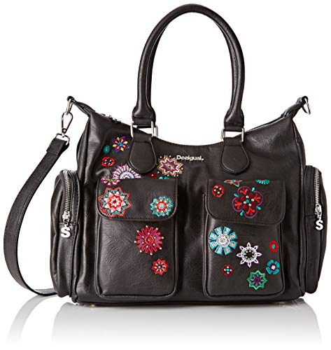 Desigual Bag Rep Nanit London, Bandolera para Mujer, Negro (Negro), 15.5x25.5x32 cm (B x H x T)