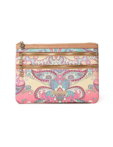 Desigual - Wallet Grand Valkiria Multizip Women Desigual, Carteras Mujer, Naranja (Coral), 1x15.5x22.5 cm (B x H T)