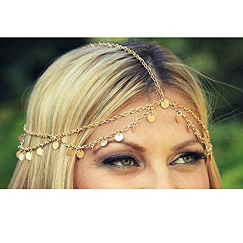 Diademas para la cabeza (4 unidades), color turquesa, pelo bohemio, accesorio, para mujeres y niñas, de BlueSpace