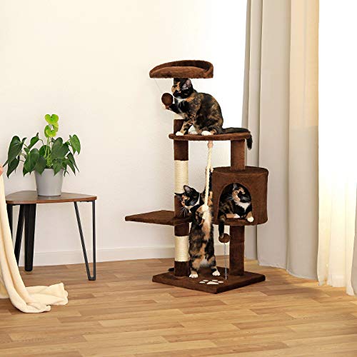 dibea Árbol rascador para Gatos, 112 cm (marrón)