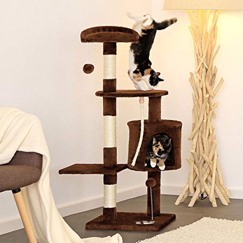 dibea Árbol rascador para Gatos, 112 cm (marrón)