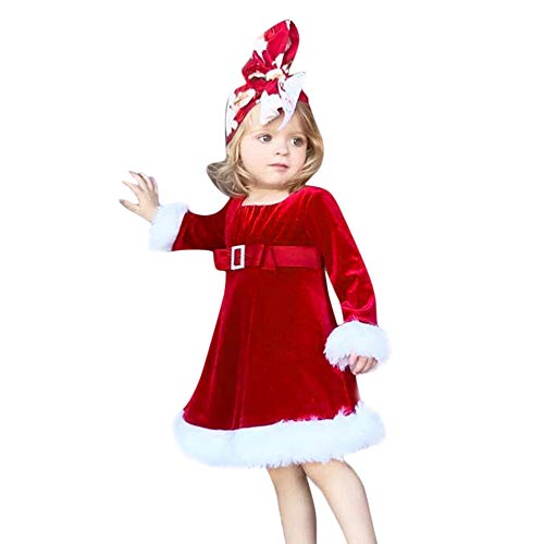 Disfraz Navidad Bebe Niña 1-5 años Franela Vestido de Princesa Ropa Navidad Niñas