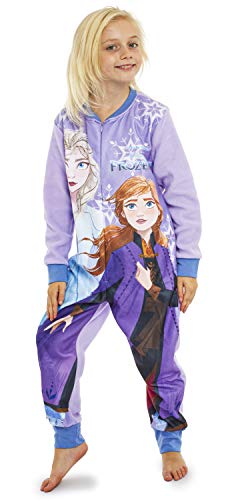 Disney Frozen Pijama Entero para Niñas De Una Pieza, Ropa Niña Invierno con Anna y Elsa El Reino del Hielo (18-24) Meses, Pijamas Enteros Manga Larga Regalos para Niños (2-10 Años) (7/8 años)