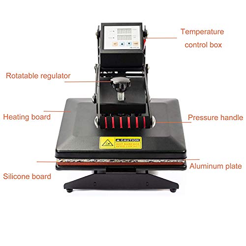 Display4top Prensa de Calor Maquina de Prensa de Calor Máquina de la sublimación de la transferencia de la prensa del calor de la camiseta, uso para industrial, profesional y casero (25cm x 30cm)