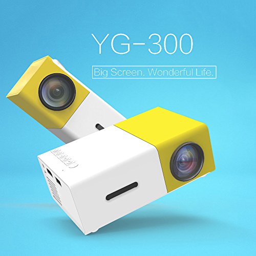 Docooler FW1S YG 300 Proyector LED 1080P Máquina de Proyección con USB HDMI Micro AV Puerto SD Mini Bolsillo Control Remoto para PC Portátil Enchufe de la UE