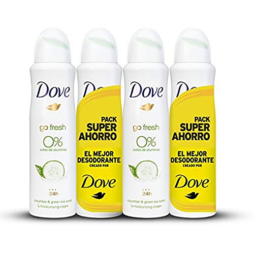 Dove Desodorante 0% Pepino Ahorro - 2 Paquetes de 2 x 150 ml: Total - 600 ml