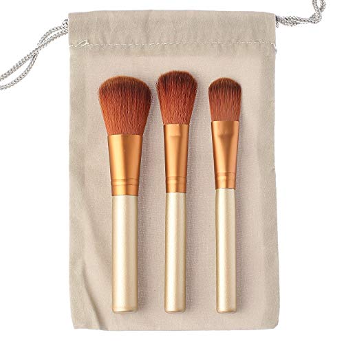 Drametree Pincel de maquillaje Conjunto completo de herramientas de maquillaje para principiantes Pincel de maquillaje Pincel para rubor en polvo Pincel de sombra de ojos Pinceles de maquillaje de oro