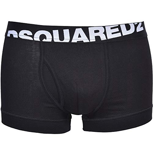 DSQUARED2 2-Pack ángulo Logotipo De Baja Altura Bó Boxeador para Hombres, Negro XX-Grande