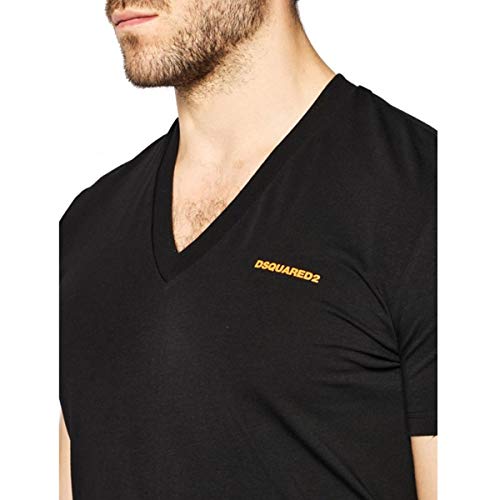 DSQUARED2, Camiseta de Cuello en V, Negra, DSQ_D9M452980 001 - S