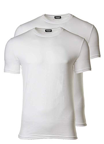 DSQUARED2 Paquete de 2 Camisetas para Hombre, Cuello Redondo, Media Manga, Paquete de Algodón Stretch Twin: Colour: White | Size: X-Large