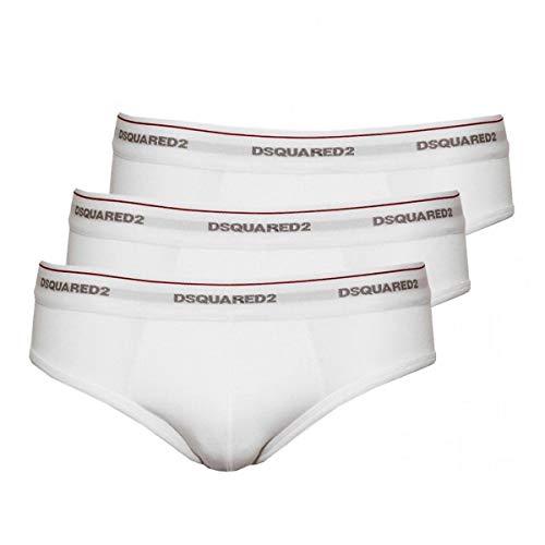 DSQUARED2, Paquete de 3 Briefs Blanco, DSQ_DCX610040-110 - S