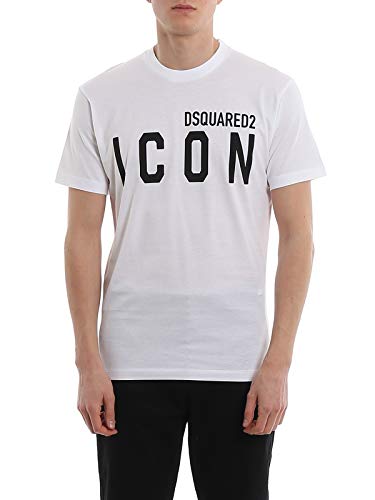 DSQUARED2 T-Shirt Rossa in Jersey con Stampa Icon S79GC0001S23009100 Bianco Uomo S