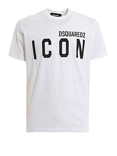 DSQUARED2 T-Shirt Rossa in Jersey con Stampa Icon S79GC0001S23009100 Bianco Uomo S