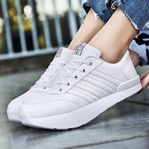 DSZZ Health Zapatos Profesionales de tacón Negativo en Forma de K, Zapatos para Caminar Altos y Bajos Corrección de cifosis Lumbar Masculina y Femenina,Blanco,42