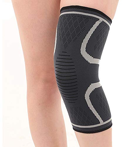 Ducomi KneeX – Rodillera de compresión para apoyo de ligamentos, menisco, cruzados, 1 par, banda elástica de rodilla para hombre, mujer, ideal para voleibol, baloncesto y crossfit XXL gris