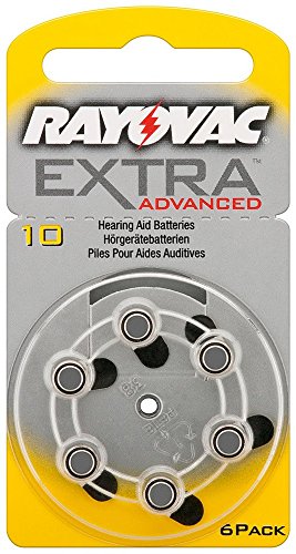 Duracell V10 6-BL (PR70/HA10) Rayovac ADV. Single-Use Battery Zinc-Aire 1,4 V - Pilas (Single-Use Battery, Zinc-Aire, Botón/Moneda, 1,4 V, 6 Pieza(s), 105 mAh)