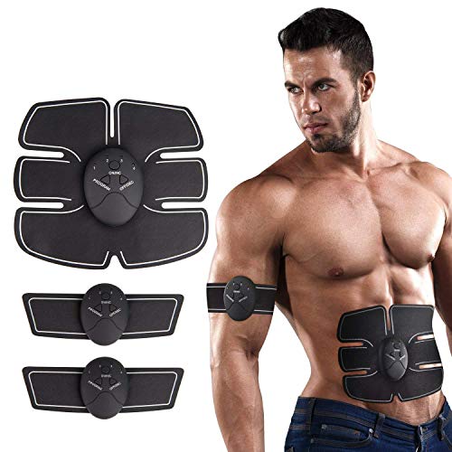 DY_Jin Electrostimulador Muscular Abdominal con Cinturones de Soporte, Abs Trainer EMS de Tono Abdominal, Body Fitness para Mujeres y Hombre