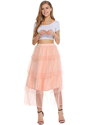 Eastery Señoras Una Línea De Fiesta De Alta Cintura La Vendimia Estilo Simple Retro Falda De La Boda Underskirt Petticaot Rockabilly Faldas para Mujer Casual Moda Joven Falda De Verano Suelta