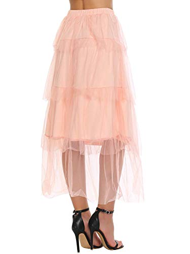 Eastery Señoras Una Línea De Fiesta De Alta Cintura La Vendimia Estilo Simple Retro Falda De La Boda Underskirt Petticaot Rockabilly Faldas para Mujer Casual Moda Joven Falda De Verano Suelta