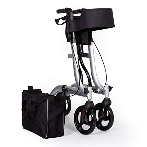 EC X FOLD andador plegable ligero con asiento y bolsa - elección de los colores (Plata)