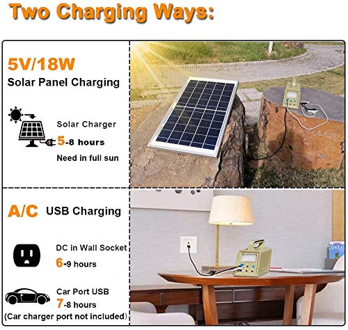 ECO-WORTHY 84Wh Sistema de kit de iluminación de generador solar de estación de energía portátil con panel solar de 18W y lámpara LED para acampar al aire libre, emergencia en el hogar