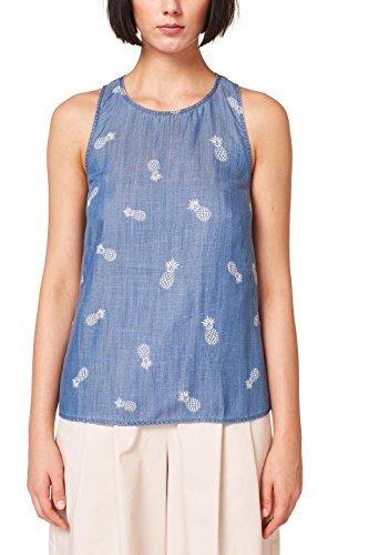 edc by Esprit 058cc1f023 Blusa, Multicolor (Blue Medium Wash 902), Mujer