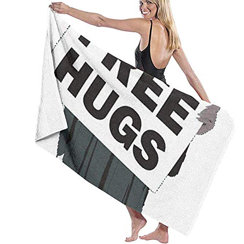 Edmun Free Hugs Beach Toalla de Secado rápido para Manta de Playa Toalla Deportiva de natación al Aire Libre Toalla de baño 80x130cm