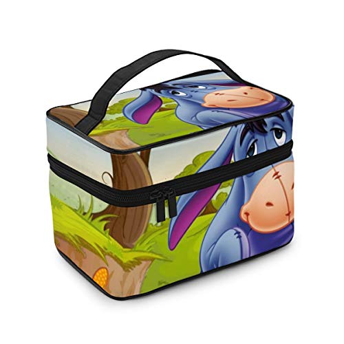 Eeyore - Bolsa de maquillaje portátil para mujer, diseño de burro, color gris