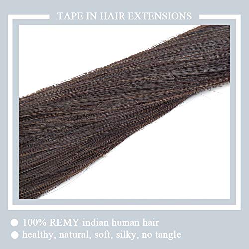 Elailite 20 Piezas Extensiones de Cabello Natural Adhesivas Remy Pelo Humano [Muy Gruesa] - 30 cm #1B Negro Natural - 60g (3g/pieza) Tape in Hair Extension Lisa