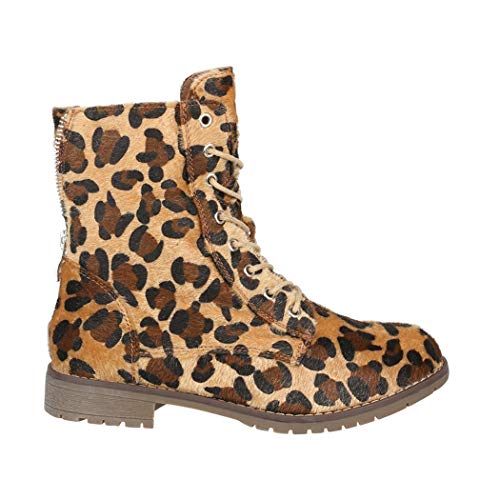 Elara Botas de Trabajo Mujer Chunkyrayan Leopardo KA16-22SL Leopard-39