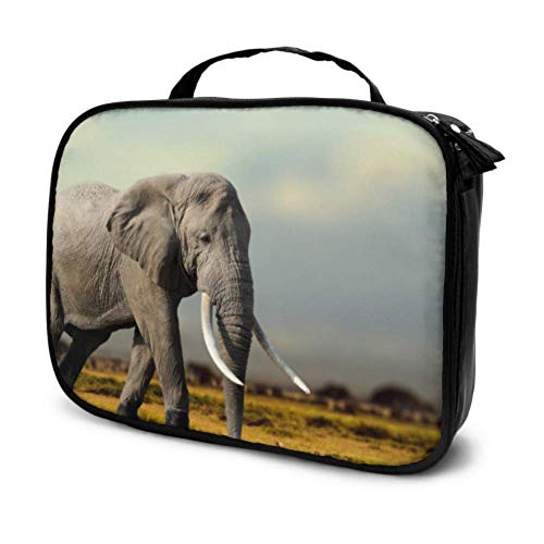 Elefante Africano Parque Nacional de Masai Mara Viajes Bolsa de Maquillaje pequeña Bolsa de Maquillaje para Mujeres Bolsa de Maquillaje Grande Bolsa Impresa multifunción para Mujeres