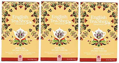 English Tea Shop - Juego de 20 bolsitas de té de papel (3 unidades), color blanco