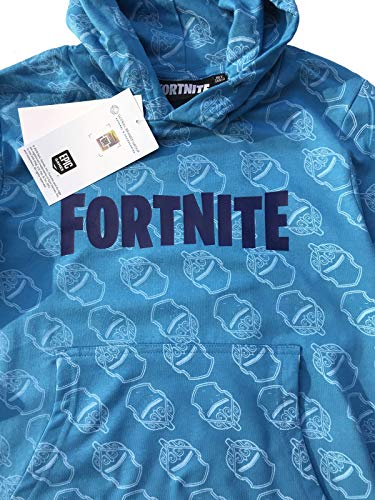 Epic Games Fornte - Sudadera con capucha para niño 140 152 164 176-10 12 14 16 años Sky azul azul 152 cm