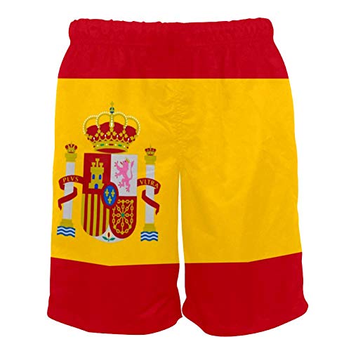 Eslifey - Pantalones cortos para hombre, diseño de la bandera de España multicolor M