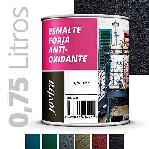 ESMALTE FORJA ANTIOXIDANTE, proteccion y decoracion sobre acero. (750ML- 1.3 kilos, NEGRO)