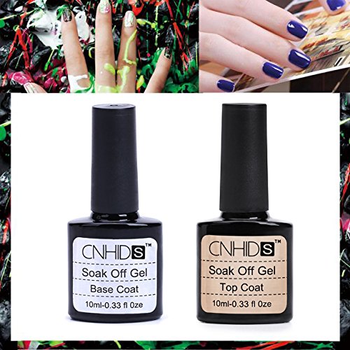 Esmaltes De Uñas - Top Coat Y Base Coat 2pcs Kit Pintauñas Semipermanentes para Uñas Esmaltes Semipermanentes De Uñas en Gel UV LED Gel Soak Off Set De Regalo De Uñas De Gel Manucira Profesional