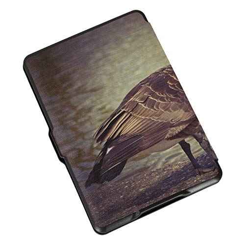 Estuche para Kindle Paperwhite 1/2/3 Generation Kindle Paperwhite Fundas para lectores electrónicos Goose Animal Bird Aves de Corral Greylag Goose Gander PU Funda de Cuero con activación automática /