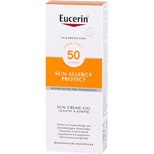 Eucerin Sun Protection Allergy Protect Sun - Crema de gel SPF 50, 150 ml