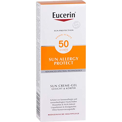 Eucerin Sun Protection Allergy Protect Sun - Crema de gel SPF 50, 150 ml